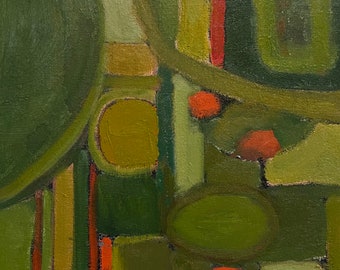 Abstract Oil Painting,Original, “Deconstructed Olive”