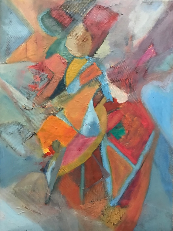 Abstract Oil Painting, cubism, bright colors