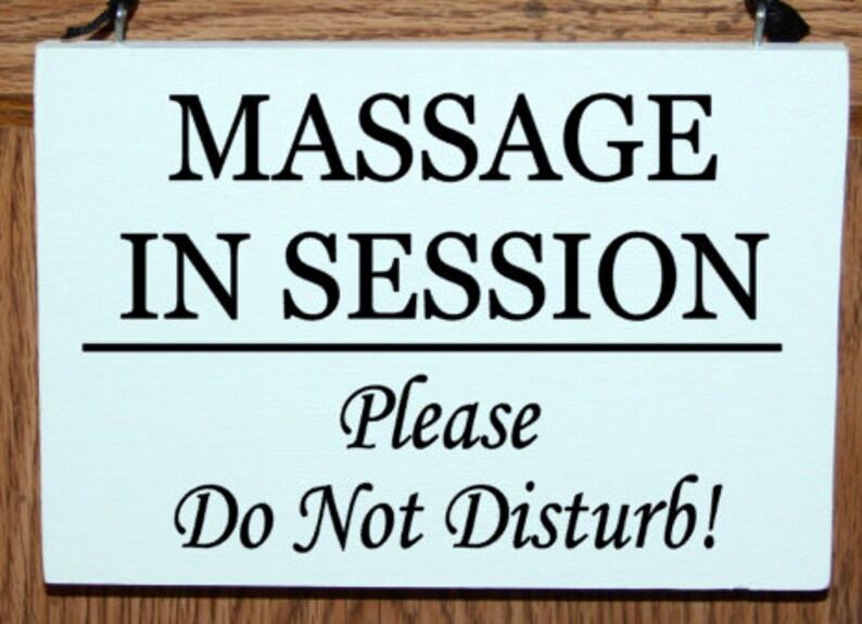Massage in session please do not disturb wood door hanger sign | Etsy