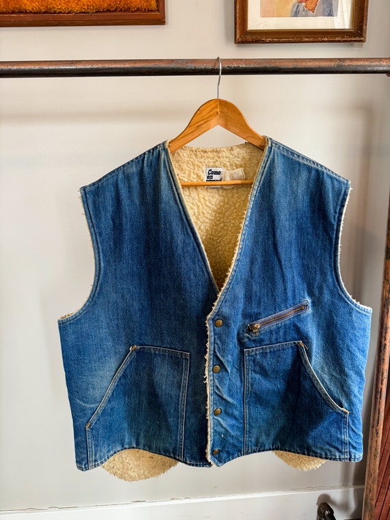Vintage Denim Faux Sherpa Lined Vest