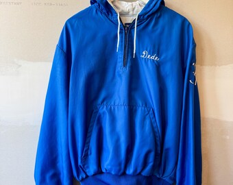 Veste Universitaire Vintage Holloway Bleue Taille L Années 80