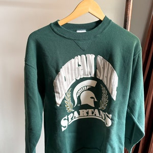 Vintage Green Michigan State Spartans Crewneck Sweatshirt