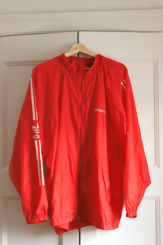 red adidas windbreaker jacket