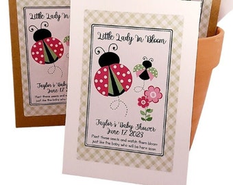 Ladybug Personalized Seed Packet Party Favor, Custom Baby Shower Favor Idea, Birthday Little Lady Party Favor Idea