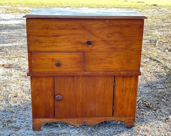 Antique dry sink, Blanket Chest, wood cabinet, Commode, farmhouse decor, rustic, solid wood, TV stand, vanity