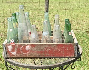 RC Cola, Coke crate, vintage soda bottle,antique bottle,wood crate,beverage crate,vintage advertising, farmhouse decor,shabby chic decor,