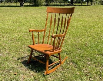 Nichols and Stone Rocking chair, vintage rocking Chair, wood chair, vintage decor, modern design chair,antique Furniture, Wood Rocking Chair