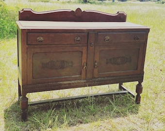 Antique Buffet cabinet, sideboard, dining furniture, Victorian Buffet, console table, farmhouse decor, vintage Furniture, china cabinet,