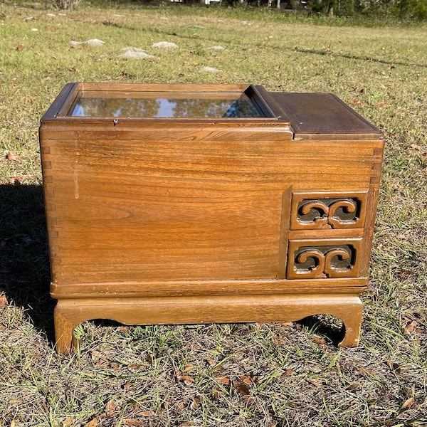 Nagahibachi Japan tea cabinet, Japan Tansu furniture, Glass Showcase, curio cabinet, furniture