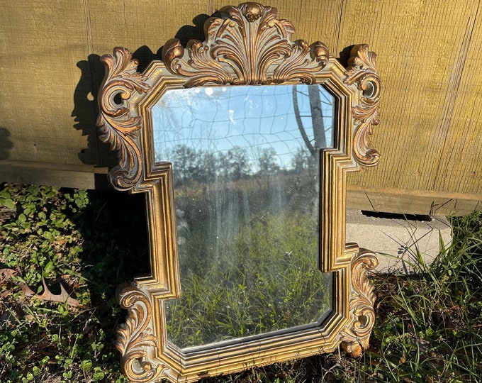 Ornate Bombay Mirror, Vintage Mirror, Gold Wall Mirror, Hollywood