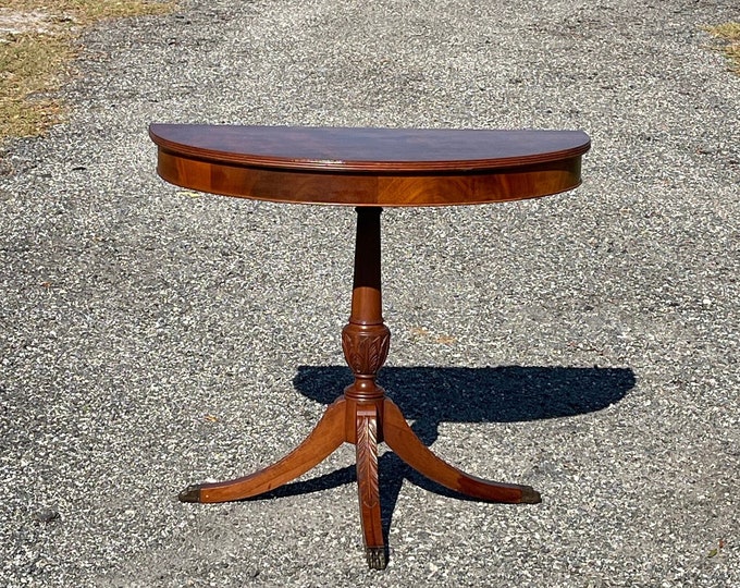 Half Round Half Moon Pedestal Table Foyer Hallway Table 25 3/4 Wide X