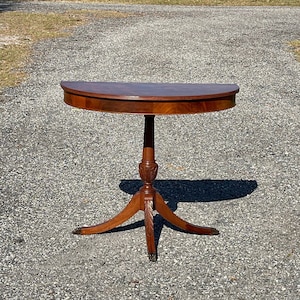 Mahogany Table, entry table, half moon table, Imperial Grand Rapids furniture, vintage decor, side table, wood table
