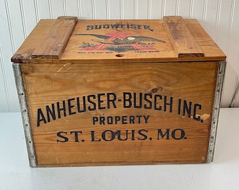 Vintage Anheuser-busch Since 1876 Wooden Budweiser Beer Crate - Etsy