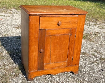 Antique nightstand, kitchen cupboard, wood cabinet, Jelly cabinet, pine dry sink, farmhouse decor, rustic, solid wood, side table,