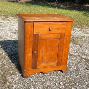 Antique nightstand, kitchen cupboard, wood cabinet, Jelly cabinet, pine dry sink, farmhouse decor, rustic, solid wood, side table,