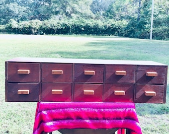 Vintage wood box, Apothecary cabinet, wood drawers, Mid century cabinet, Drawer Cabinet, cabinet, Storage Drawers, Furniture, file cabinet