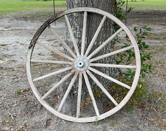 Antique wagon wheel, Buggy wheel, authentic metal and wood wheel, iron works, wall hanging, yard art, farm ,industrial