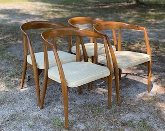 Vintage Chairs, MCM dining chairs, danish modern furniture, MCM decor, bentwood chairs,teak furniture, wood chairs, dining set, retro decor