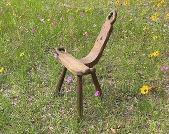 Birthing chair, birthing stool, antique stool, Vintage Stool, Solid Wood Stool, rustic modern  Decor, Farmhouse decor, primitive