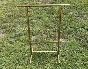 Brass towel rack, brass bamboo blanket stand, vintage towel rack, Paris chic decor, vintage mid century quilt rack,  clothes hanger,