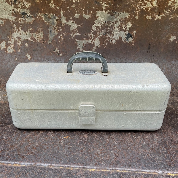 Vintage Aluminum Tackle Box, Metal Tool Box, Fishing box, Tackle Box, Umco