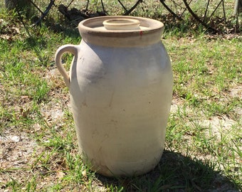 Butter Churn, Number 4 Butter Churn, Antique Butter Churn, Rustic Decor, Farmhouse Decor, Primitive Kitchen, Pottery Butter Churn