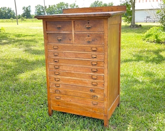 Antique Cartographer cabinet, twelve drawer cabinet, chest of drawers, office cabinet, OOAK Wood Cabinet, Storage