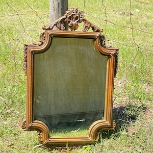 Ornate Rococo mirror, large vintage mirror, wall mirror, hollywood regency, shabby chic decor, wall decor, wall hanging, scroll design,