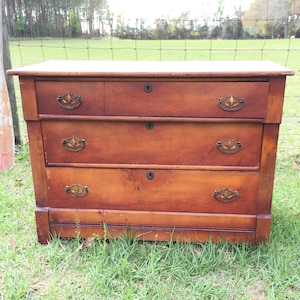 Antique solid wood Dresser, farmhouse furniture, chest of drawers, farmhouse decor, rustic, bedroom decor, solid wood, antique furniture, image 1