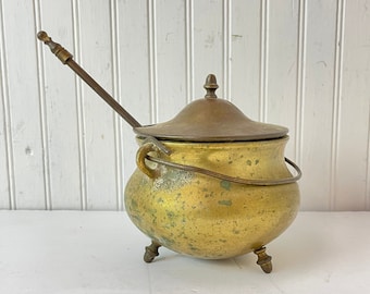 Brass fire starter, pumice stone, fire lighter, smudge pot,brass lid.