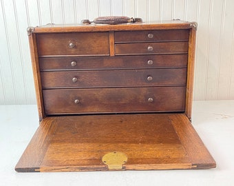 Vintage Machinist Chest, wood tool box, wood drawer box, storage cabinet, craft box, vintage wood box, organizer, file box