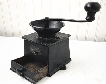 English Coffee Grinder, Vintage Coffee Mill, A.Kenrick and sons, antique kitchen, Antique Coffee Grinder, iron grinder,