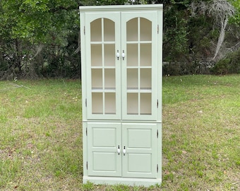 Vintage kitchen cabinet, pantry, china hutch, wood pantry, kitchen furniture,tin door, farmhouse furniture,farmhouse decor