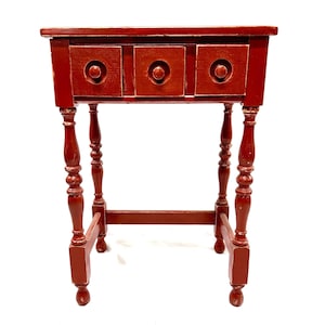Antique side Table, Unique Table, Antique desk, Farmhouse decor, sewing table with drawers, primitive table,3 drawer cabinet, nightstand