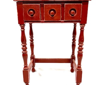 Antique side Table, Unique Table, Antique desk, Farmhouse decor, sewing table with drawers, primitive table,3 drawer cabinet, nightstand