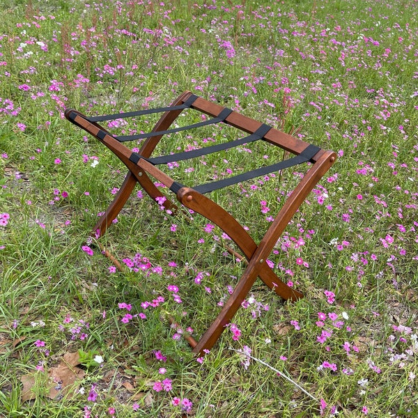 Vintage luggage rack,suitcase stand,mid century decor,luggage valet,green,folding table,tray holder,folding rack,guest bedroom,bedroom decor