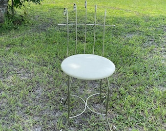 Mid Century Vanity Chair, Metal Chair, Makeup Chair, great retro decor, mid century decor