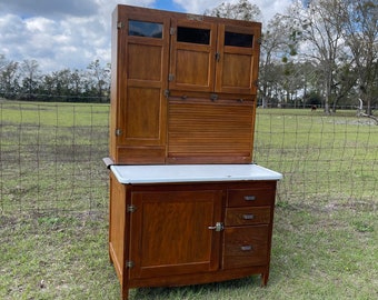 Antique McDougall Hoosier cabinet, hutch, China cabinet, primitive, pantry, wood cabinet, farmhouse kitchen cabinet