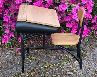 Vintage Heywood Wakefield Child's School Chairs, Wood & Metal, Set