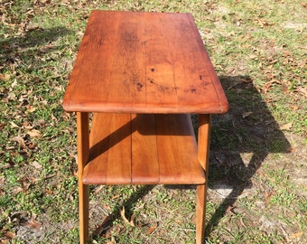Danish modern end table, Wood Side Table, Mid Century Modern, Teak Table, Solid Wood Table