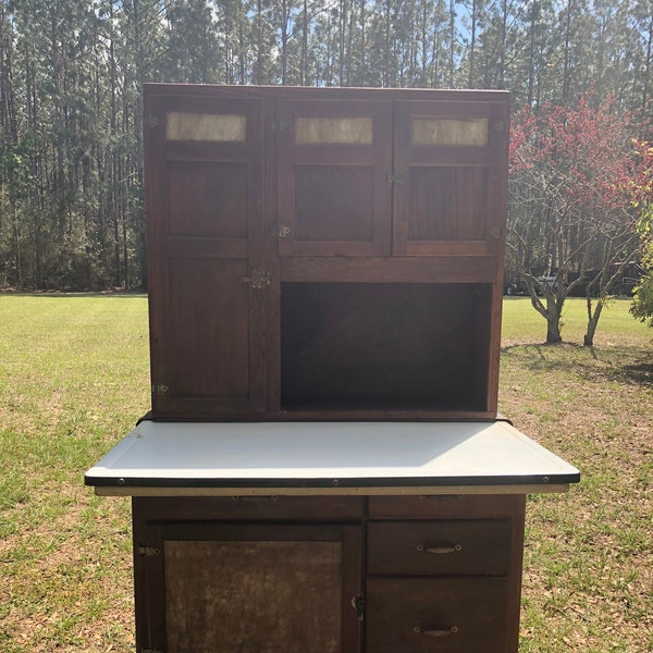 Vintage  hoosier cabinet, Wilson kitchen cabinets, wood cabinet, kitchen furniture, hutch, china cabinet, bakers cabinet, vintage kitchen,