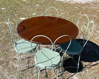 Ice cream parlor table and chairs for sale clearance