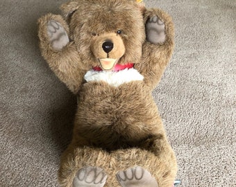 Vintage Steiff Bear, Steiff rocking bear, Vintage Stuffed animal, German toy, large teddy bear, stuffed Toy, Animal, Steiff Stuffed Animal,