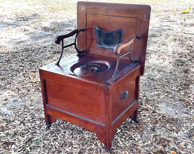 Antique Victorianpotty Chair, Antique Wood Potty Chair, Antique