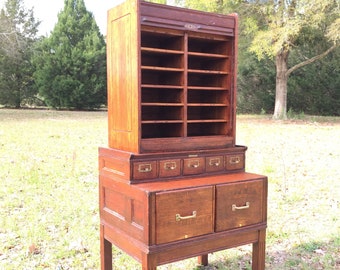 Yawman Erbe Library file, card catalog, file cabinet, apothecary cabinet, Library cabinet, home office cabinet, letter holder, china cabinet