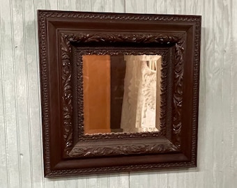 Antique Mirror, vintage mirror, Antique Frame, Wood Frame Mirror, Brown Mirror, Ornate Mirror,
