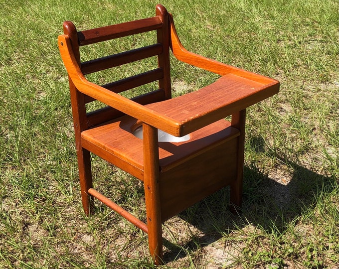 Vintage Wood Potty Chair Homemade Potty Chair Childs Chair Etsy