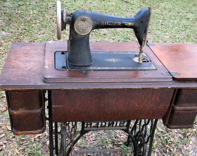 Antique Treadle Singer Sewing Machine Black and Etsy