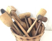 Primitive wood masher collection, wood pestle, Vintage kitchen tools, farmhouse decor, kitchen decor, primitive tool, food masher, wood tool