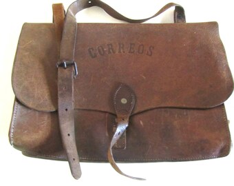 vintage leather us mail bag
